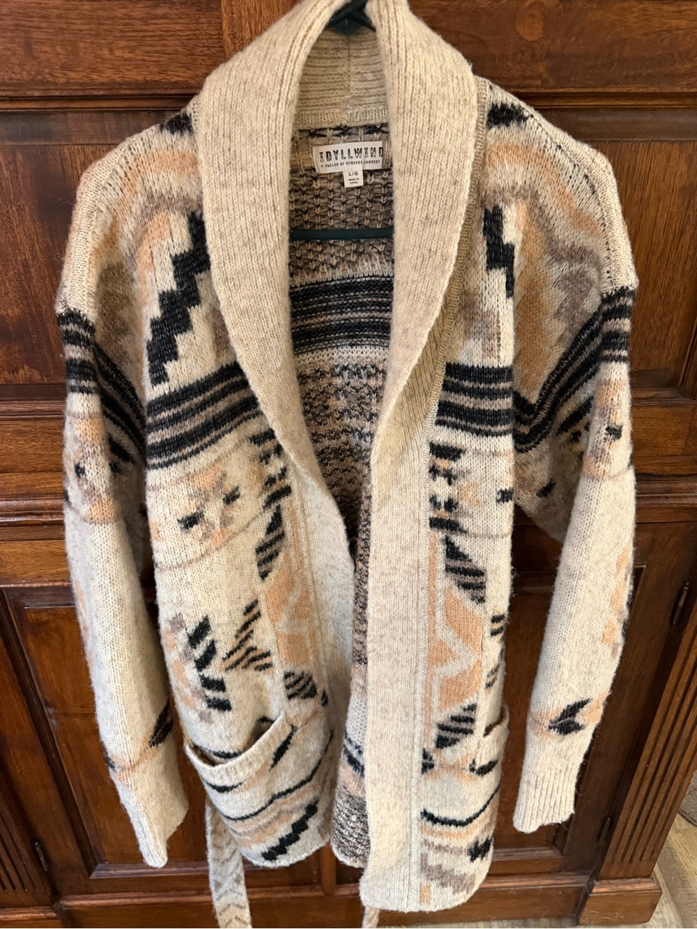 Idyllwind Women’s Southwestern Print Cardigan Sweater Western Boho Cowgirl Large